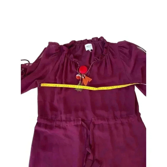 Misa Los Angeles Dress Maroon Tereza Dress Boho Peasant Oversized Dress Size XS - Picture 7 of 16